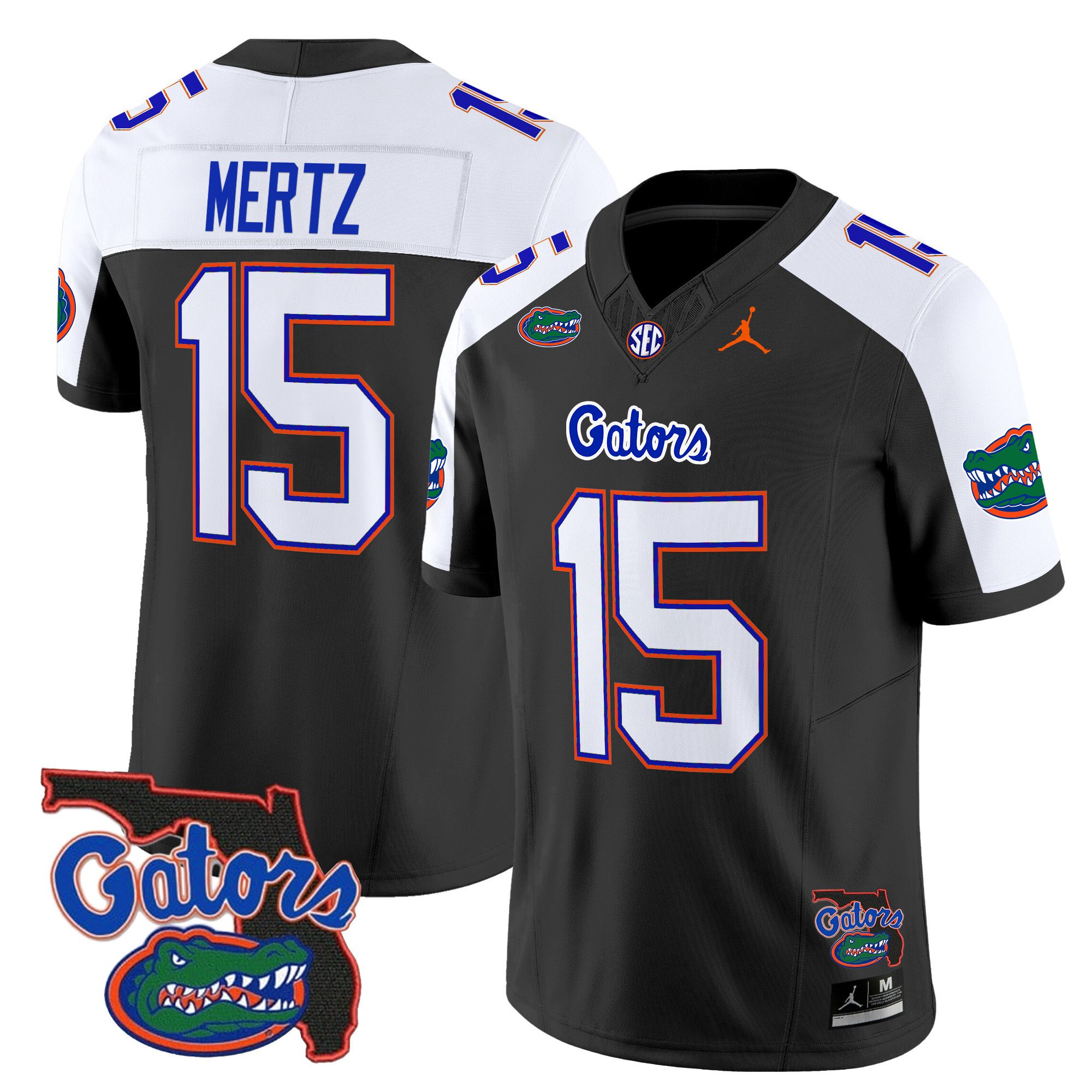 Men Florida Gators #15 Mertz Black 2024 Florida Patch Vapor Limited NCAA Jersey->customized ncaa jersey->Custom Jersey